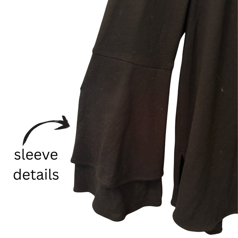 Crosby by Mollie Burch, Black, VNeck, Bell Sleeve Sweater, L - Picture 5 of 5